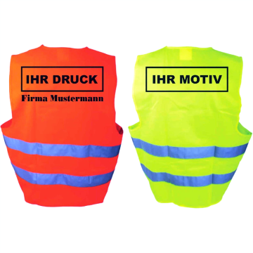 Sicherheitswesten individuell bedruckt gelb oder orange