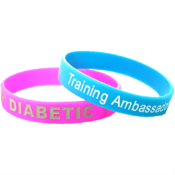 Silikonbänder für Erwachsene oder Kinder incl.farbgefüllter Tiefprägung