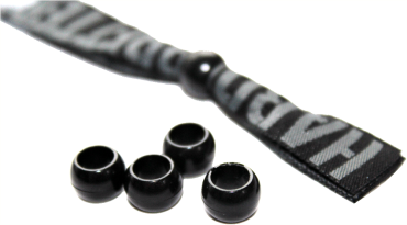 Stoffkontrollbänder individuell gewebt mit Perlenverschluss zum zuschieben & wiederverwendbar