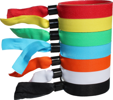 Stoffkontrollbänder neutral einfarbig gewebt mit Kunststoffverschluss zum zuschieben