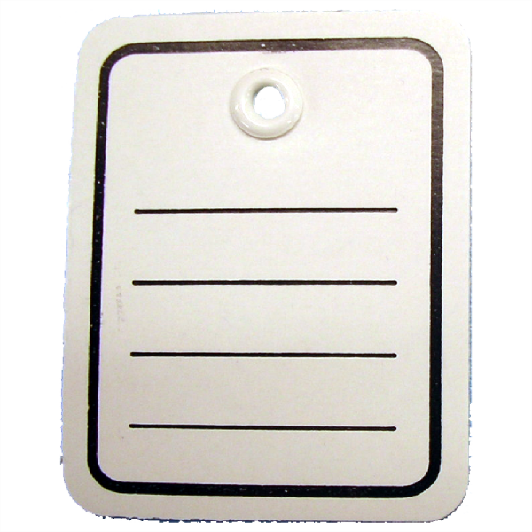 Kartonetiketten Stückwarenanhänger 40x50mm liniert mit Kunststofföse