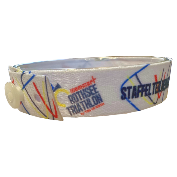 Stoffkontrollbänder individuell bedruckt mit Kunststoffverschluss zum zudrücken