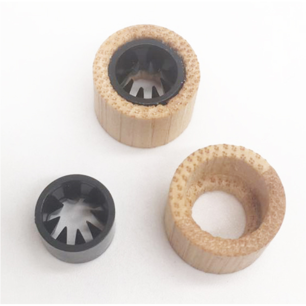 Bambusverschlüsse für Stoffbänder einmalverschließbar